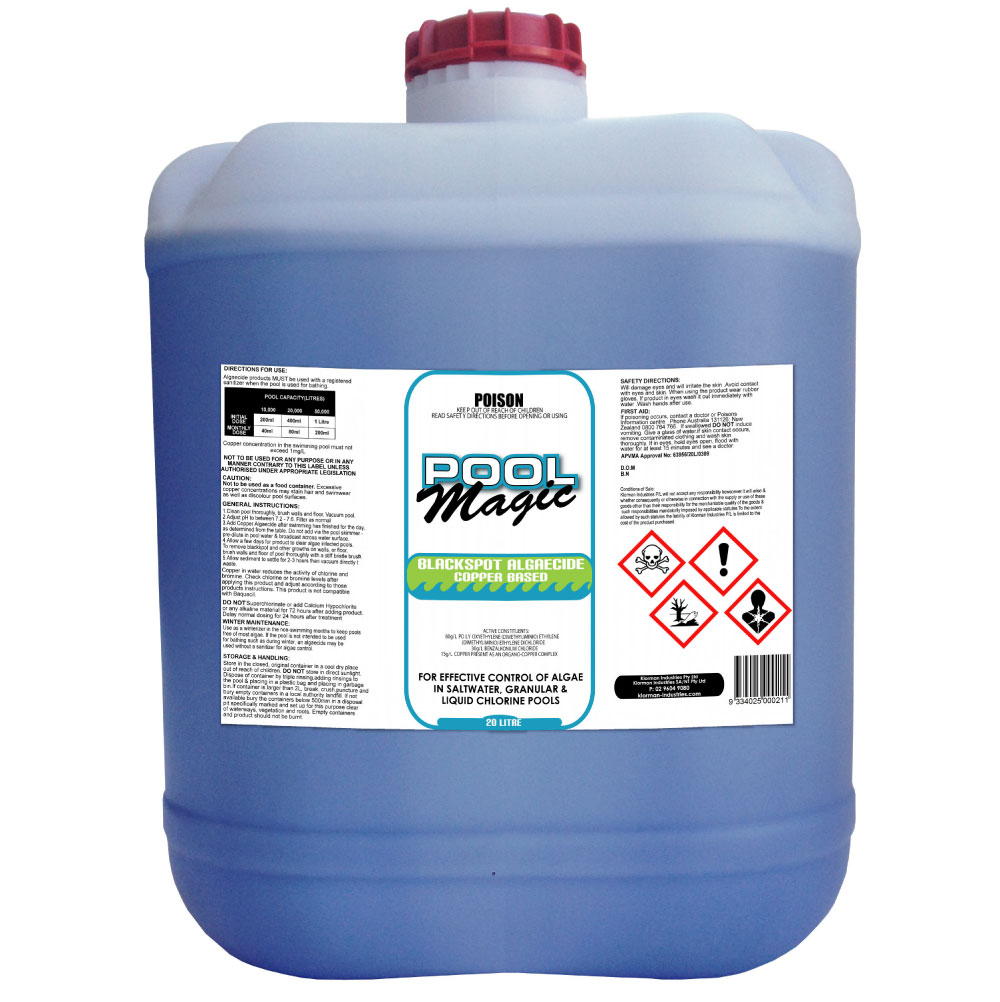 Pool Magic Copper Algaecide 20lt (15g Cu and 2 Quats) Hydrocare Pools